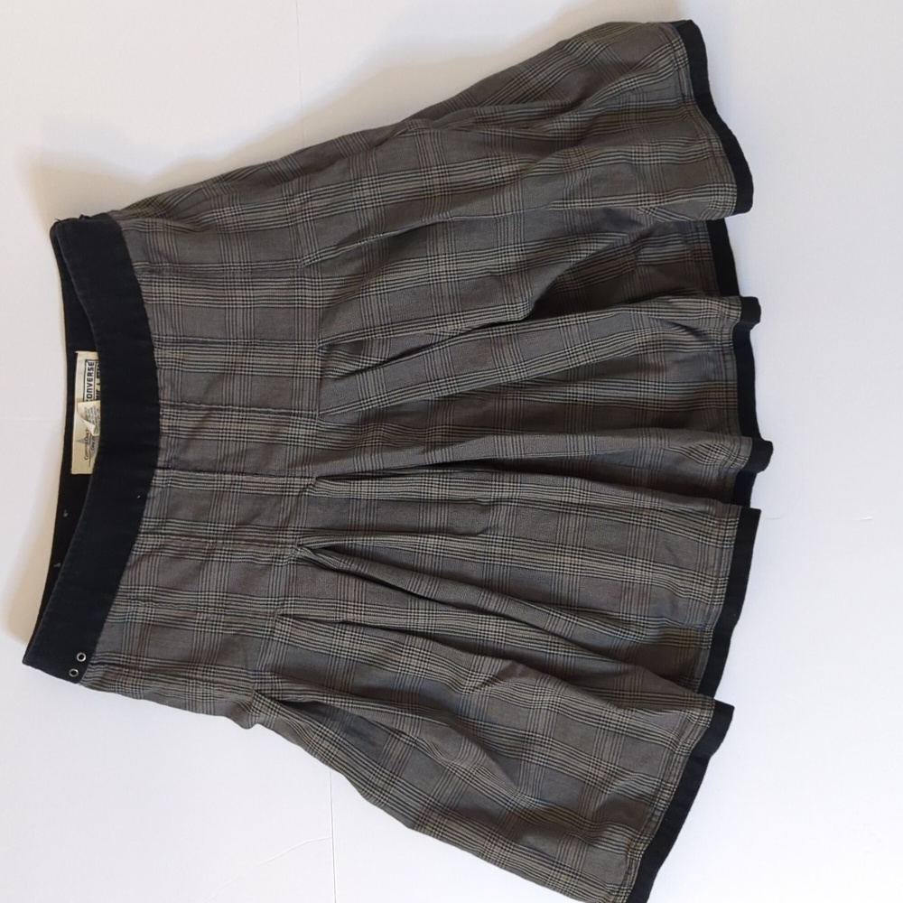 Converse Grey Plaid Pleated Women's Skirt Size 2 Skater Dark Academia